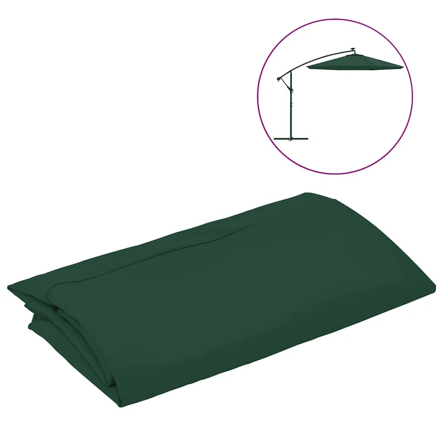 Tissu de remplacement pour parasol déporté vert 300 cm - 2