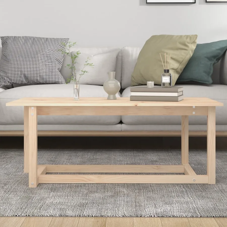 Table basse 110x55x45 cm Bois massif de pin - 5
