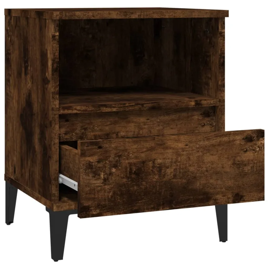 Tables de chevet 2 pcs Chêne fumé 40x35x50 cm - 8