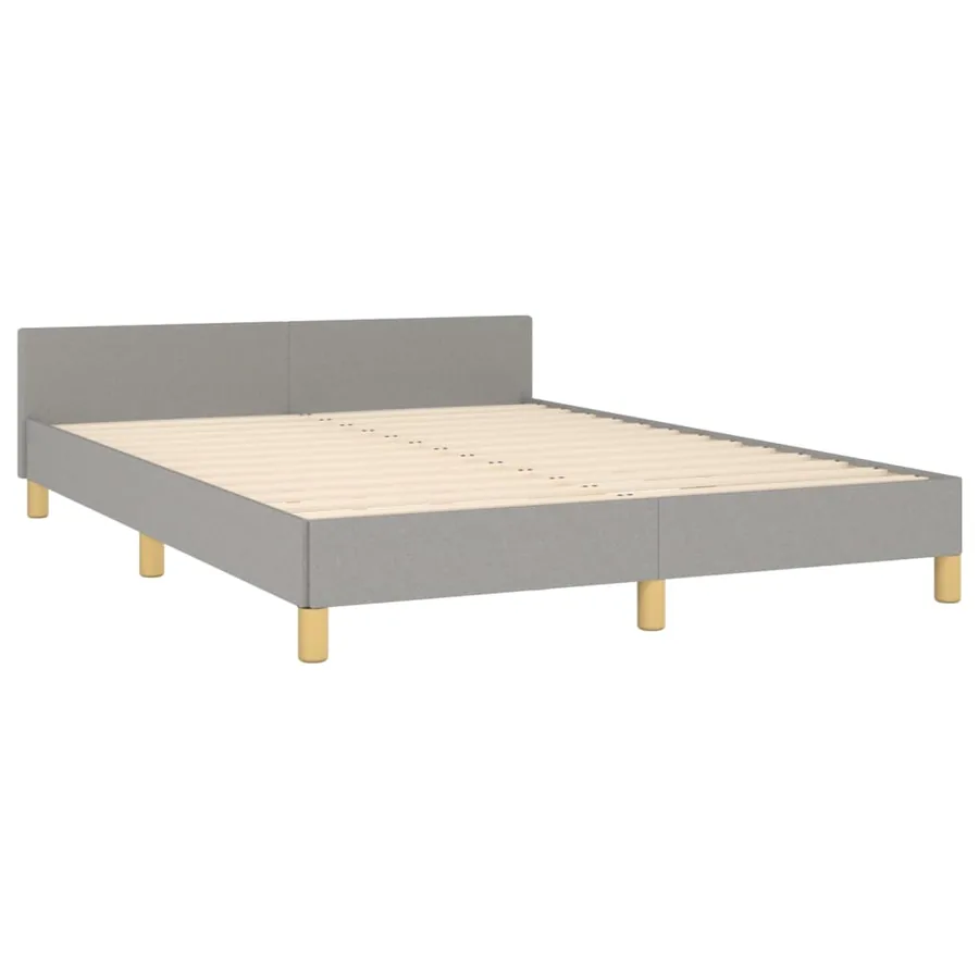 Cadre de lit sans matelas gris clair 140x200 cm tissu - 5