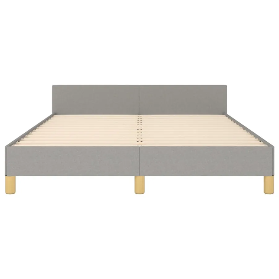 Cadre de lit sans matelas gris clair 140x200 cm tissu - 6