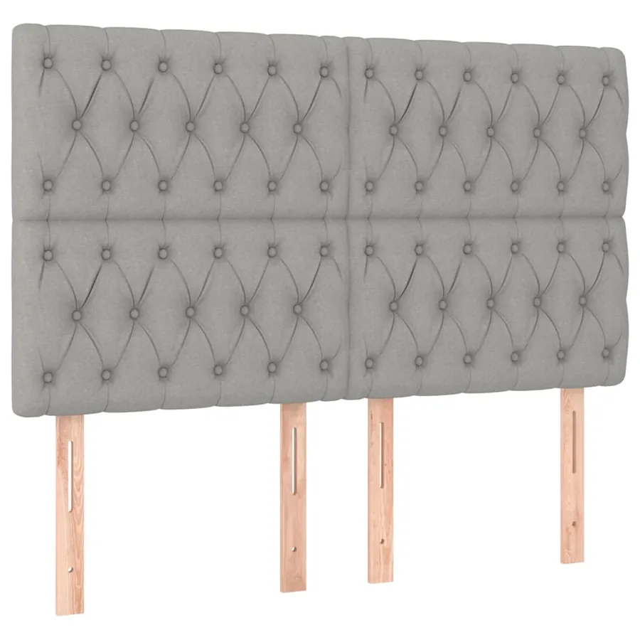Cadre de lit sans matelas gris clair 140x200 cm tissu - 9