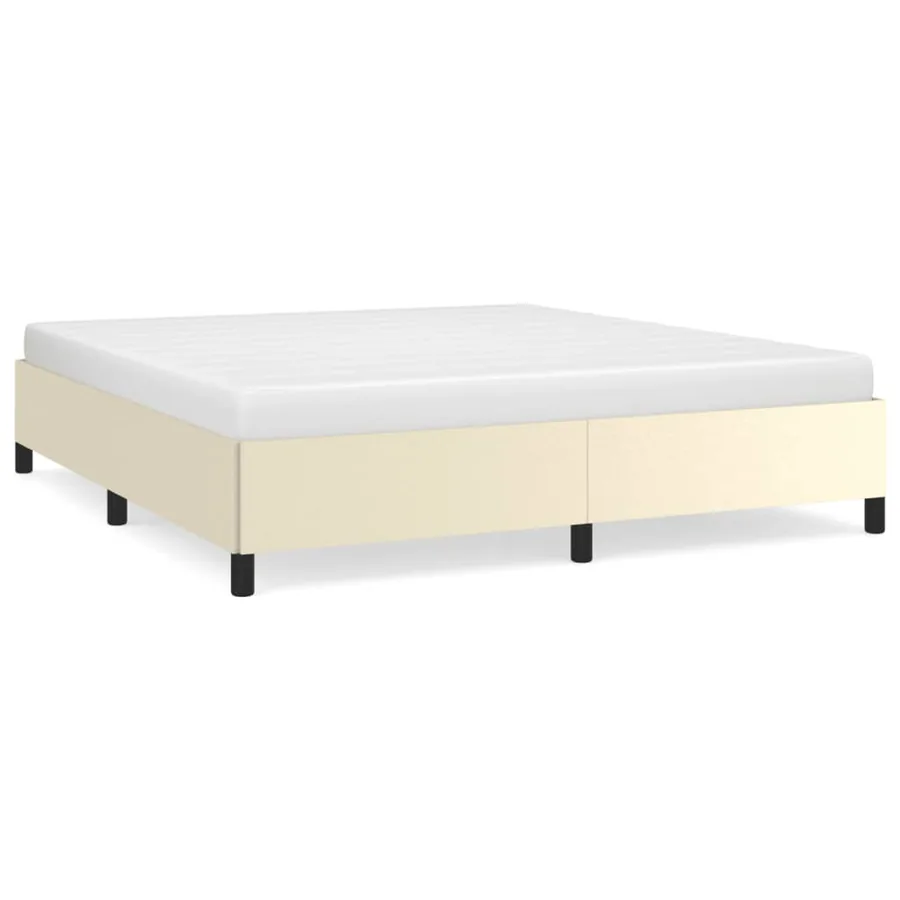 Cadre de lit sans matelas crème 180x200 cm similicuir - 2
