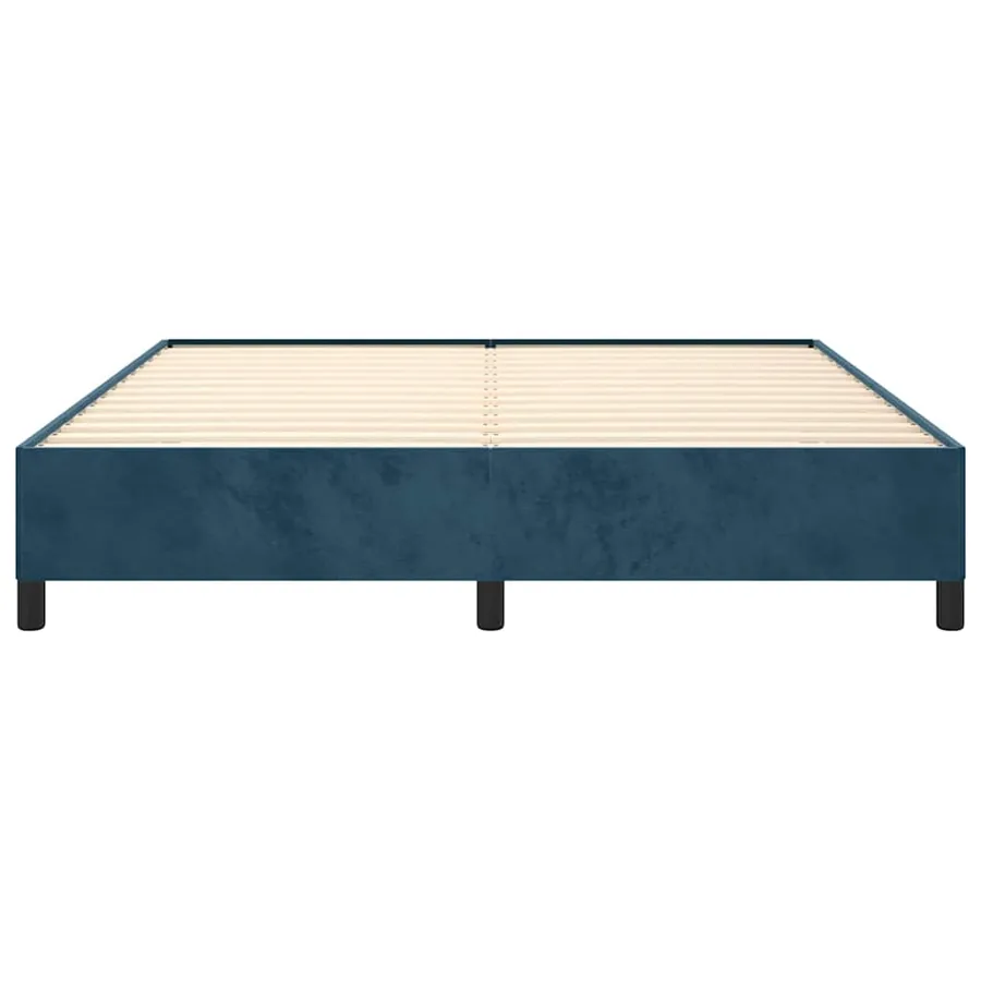 Cadre de lit sans matelas bleu foncé 160x200 cm velours - 5
