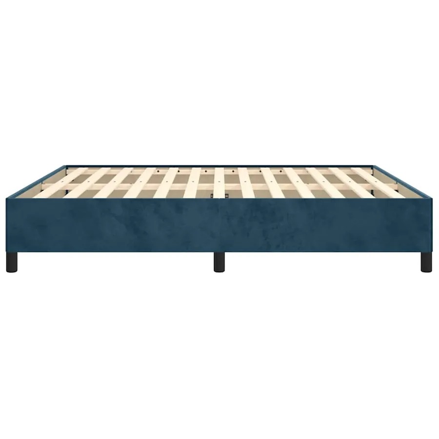 Cadre de lit sans matelas bleu foncé 160x200 cm velours - 6