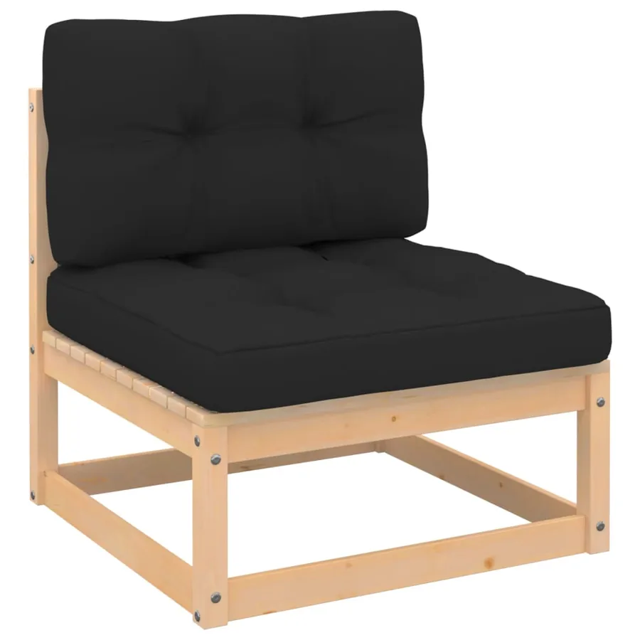 Salon de jardin 8 pcs avec coussins Bois de pin massif - 4