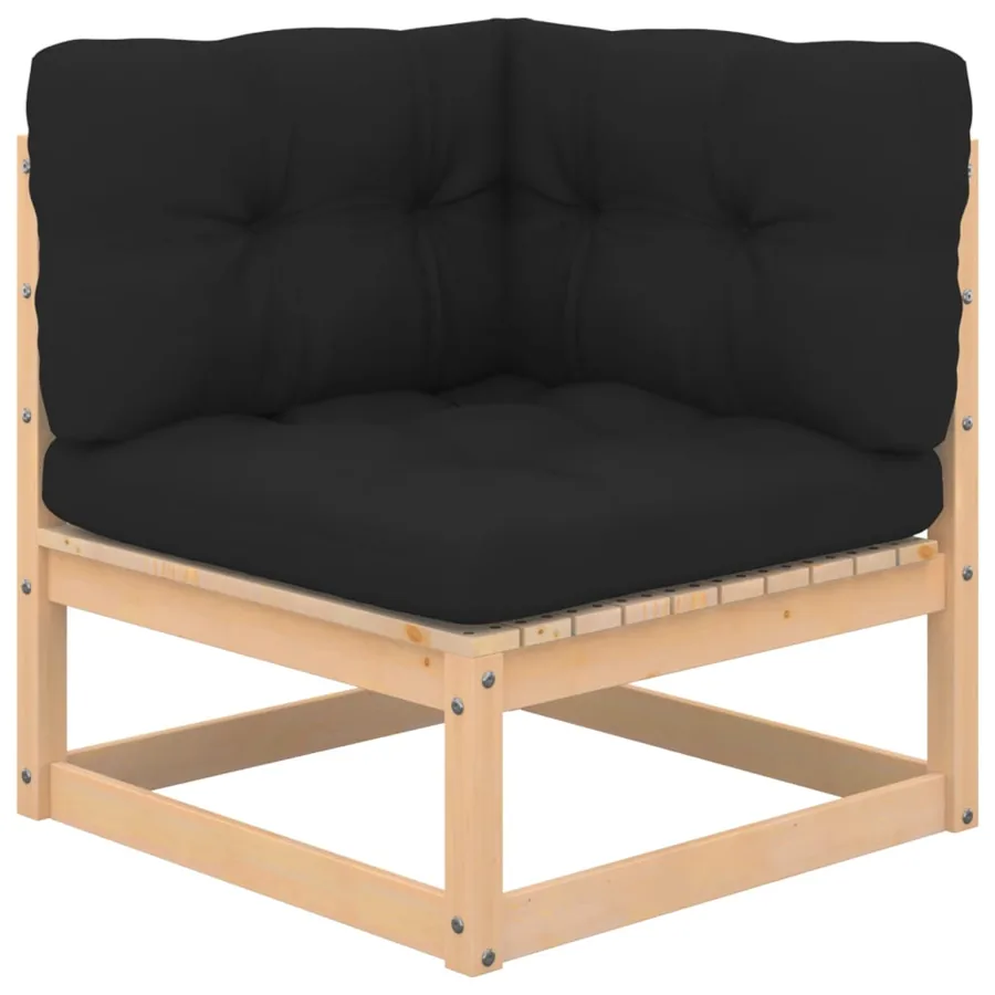 Salon de jardin 4 pcs avec coussins Bois de pin massif - 2