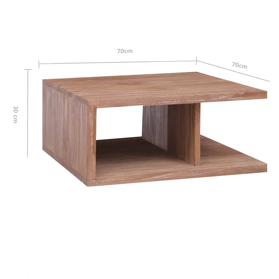 Table basse 70x70x30 cm Bois de teck massif - 7
