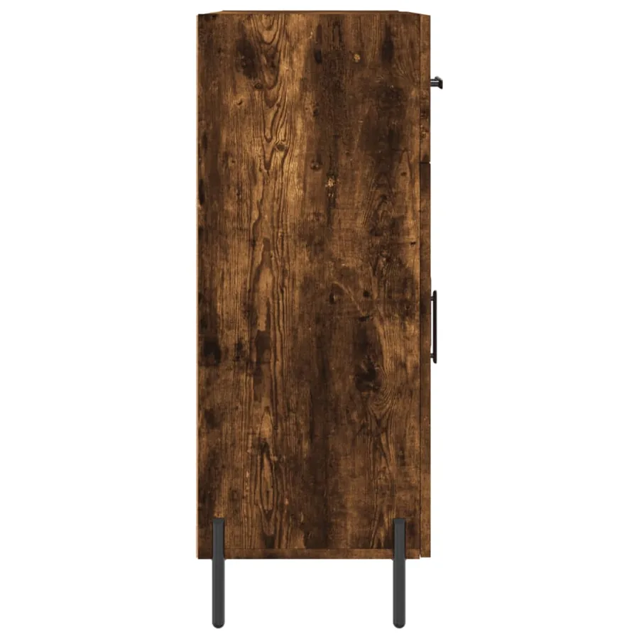 Buffet chêne fumé 69,5x34x90 cm bois d'ingénierie - 7