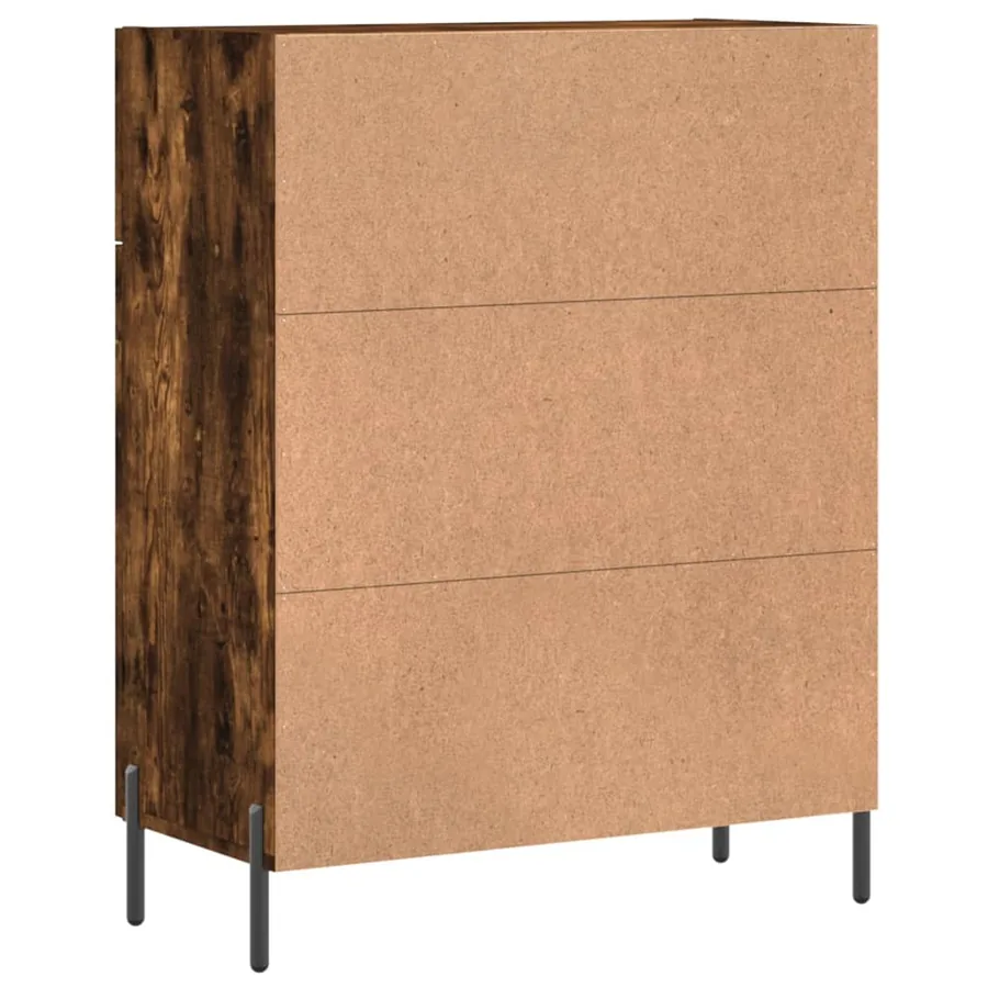 Buffet chêne fumé 69,5x34x90 cm bois d'ingénierie - 8