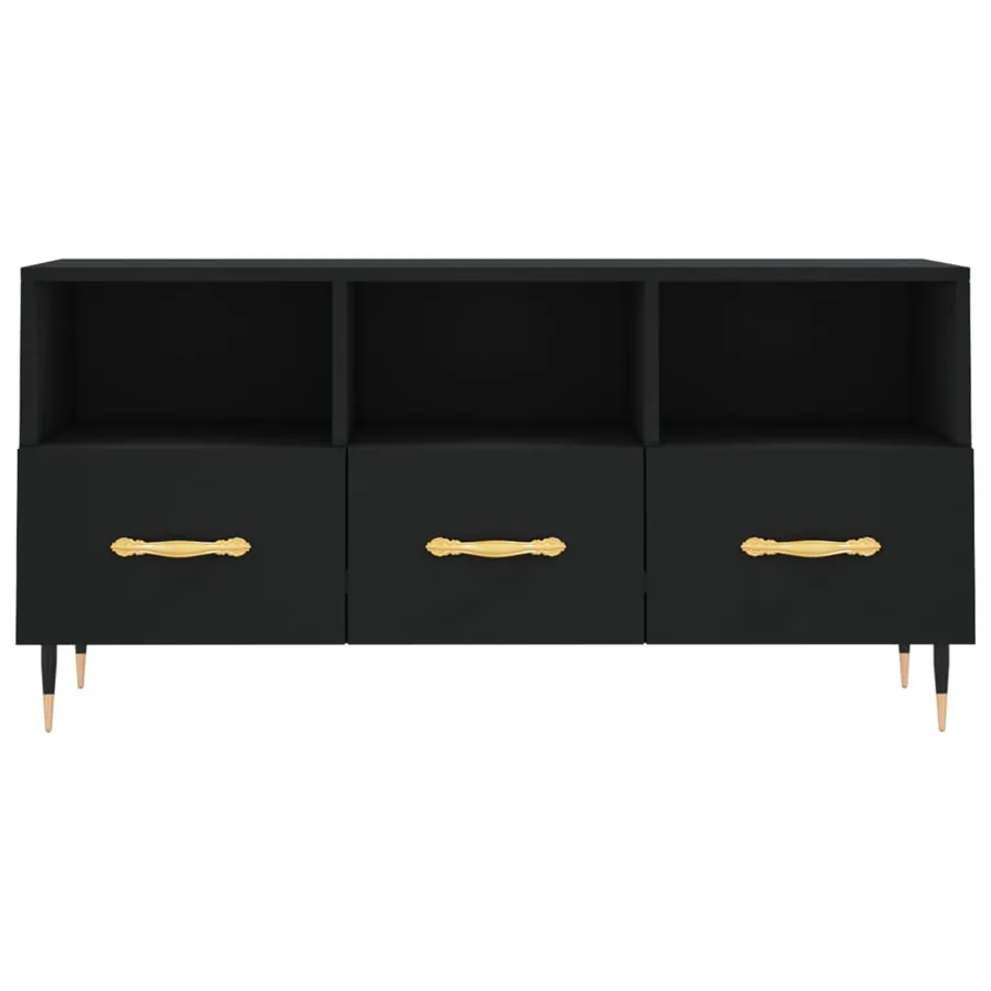 Meuble TV noir 102x36x50 cm bois d'ingénierie - 5