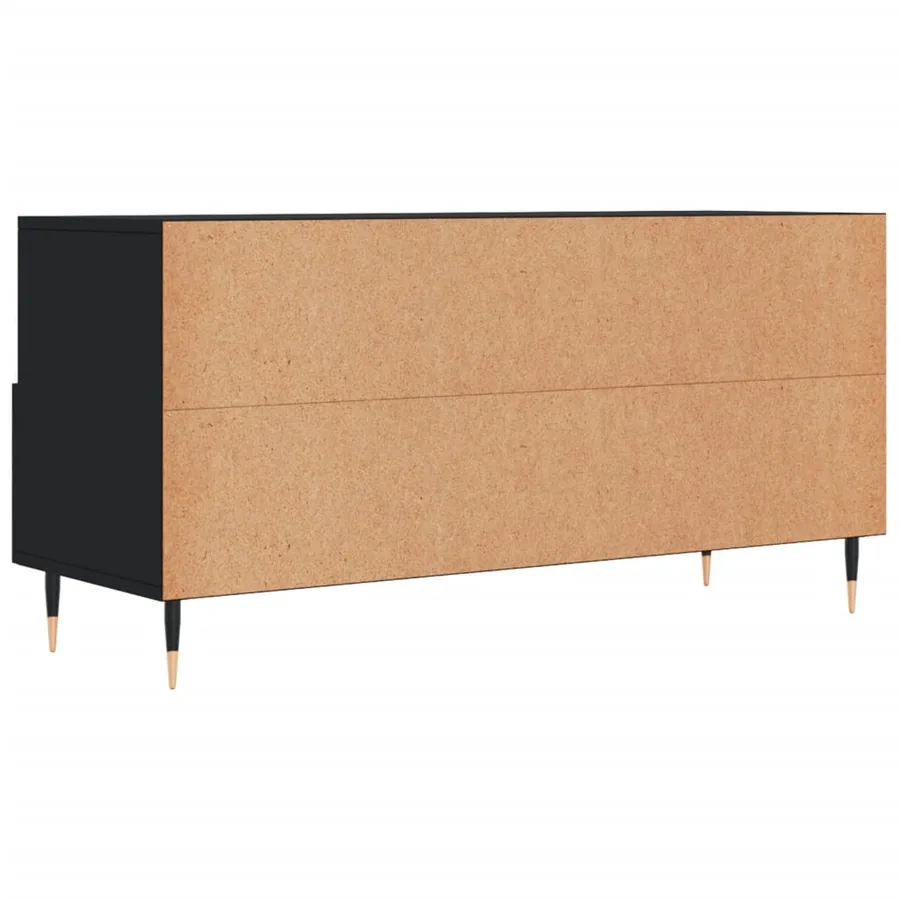 Meuble TV noir 102x36x50 cm bois d'ingénierie - 8