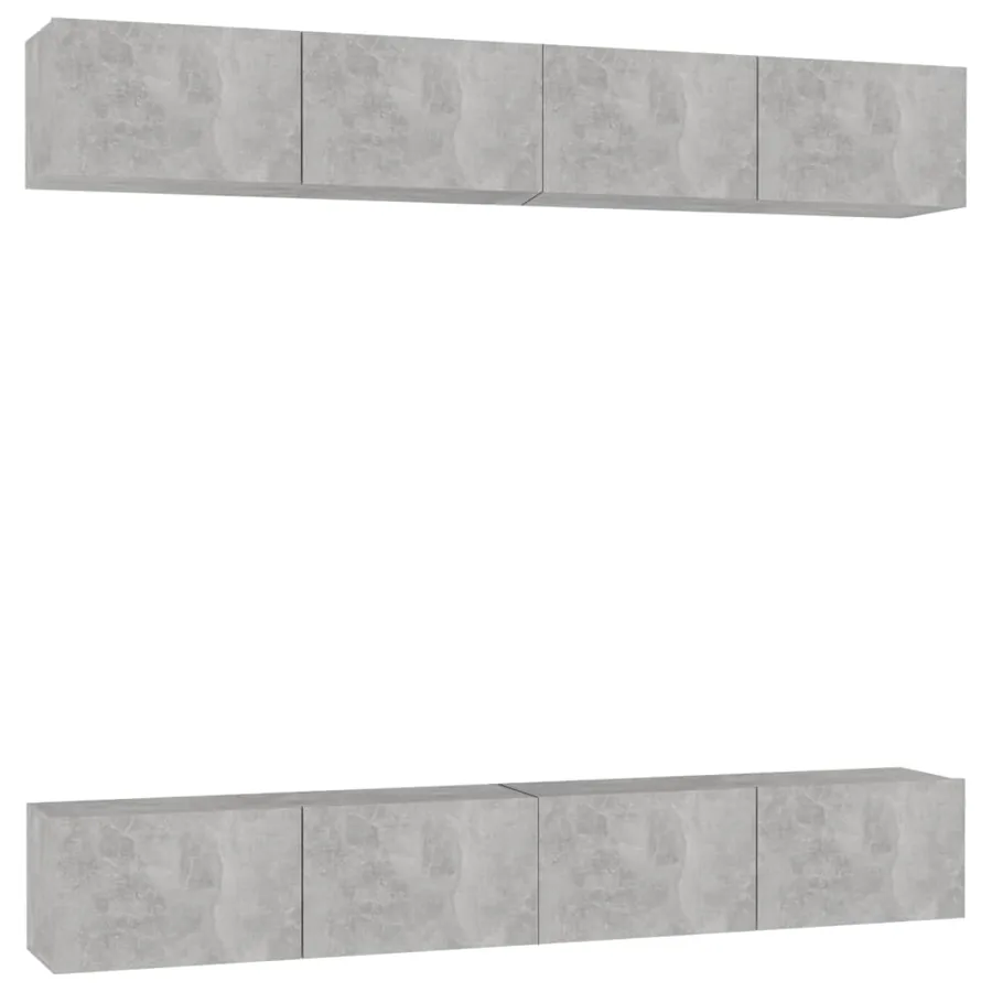 Meubles TV 4 pcs Gris béton 100x30x30 cm Bois d'ingénierie - 2