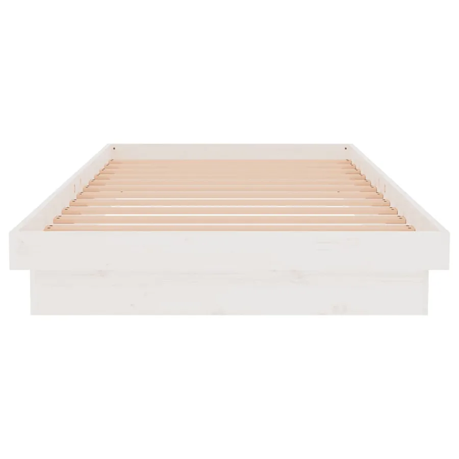 Cadre de lit sans matelas blanc bois massif 100x200 cm - 5