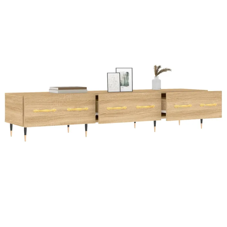 Meuble TV chêne sonoma 150x36x30 cm bois d'ingénierie - 4