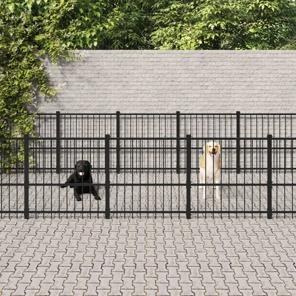 Chenil d'extérieur pour chiens Acier 25,4 m²