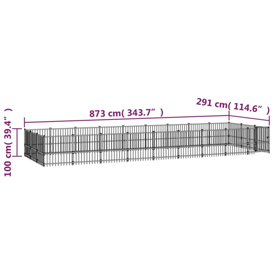 Chenil d'extérieur pour chiens Acier 25,4 m² - 6