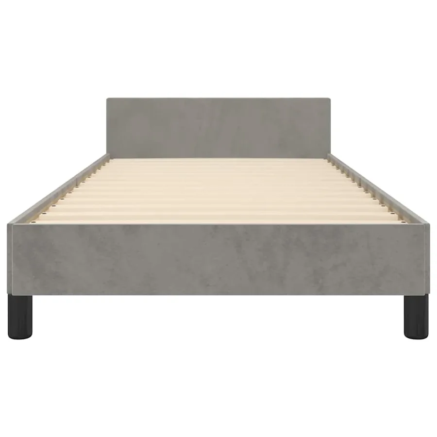 Cadre de lit sans matelas gris clair 80x200 cm velours - 5