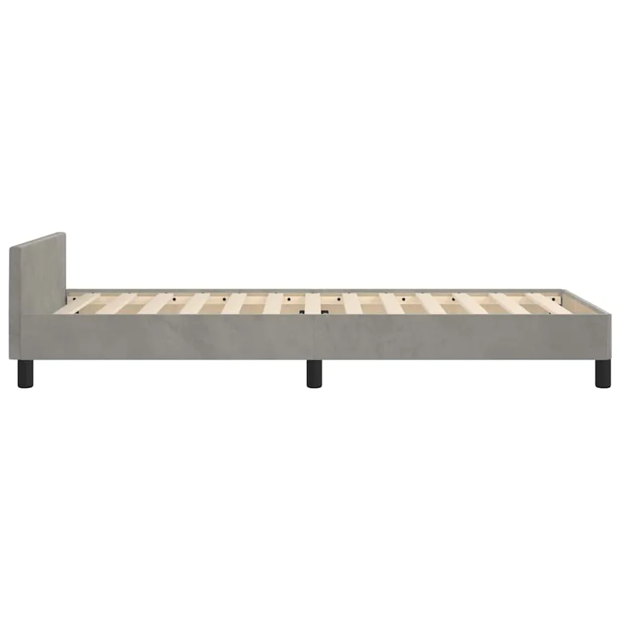 Cadre de lit sans matelas gris clair 80x200 cm velours - 6