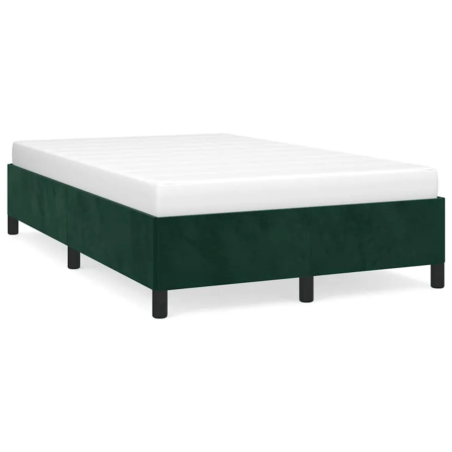 Cadre de lit sans matelas vert foncé 120x200 cm velours - 2
