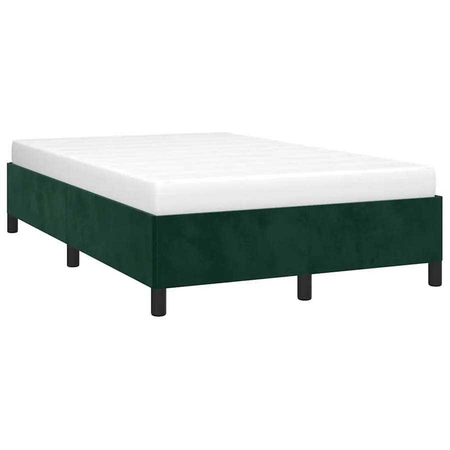 Cadre de lit sans matelas vert foncé 120x200 cm velours - 3