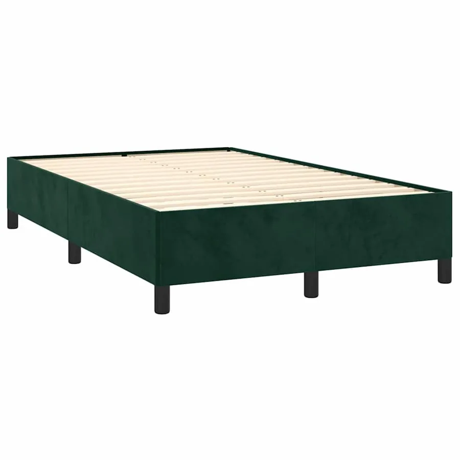 Cadre de lit sans matelas vert foncé 120x200 cm velours - 4