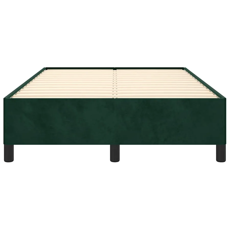 Cadre de lit sans matelas vert foncé 120x200 cm velours - 5