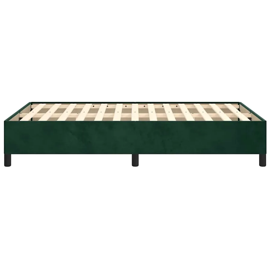 Cadre de lit sans matelas vert foncé 120x200 cm velours - 6