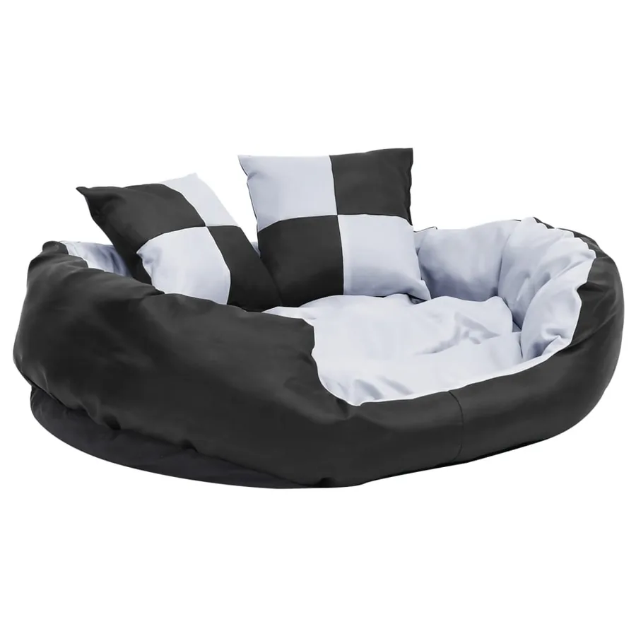 Coussin réversible lavable pour chien Gris et noir 85x70x20 cm - 2