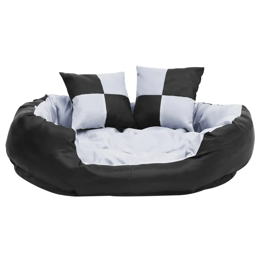 Coussin réversible lavable pour chien Gris et noir 85x70x20 cm - 3