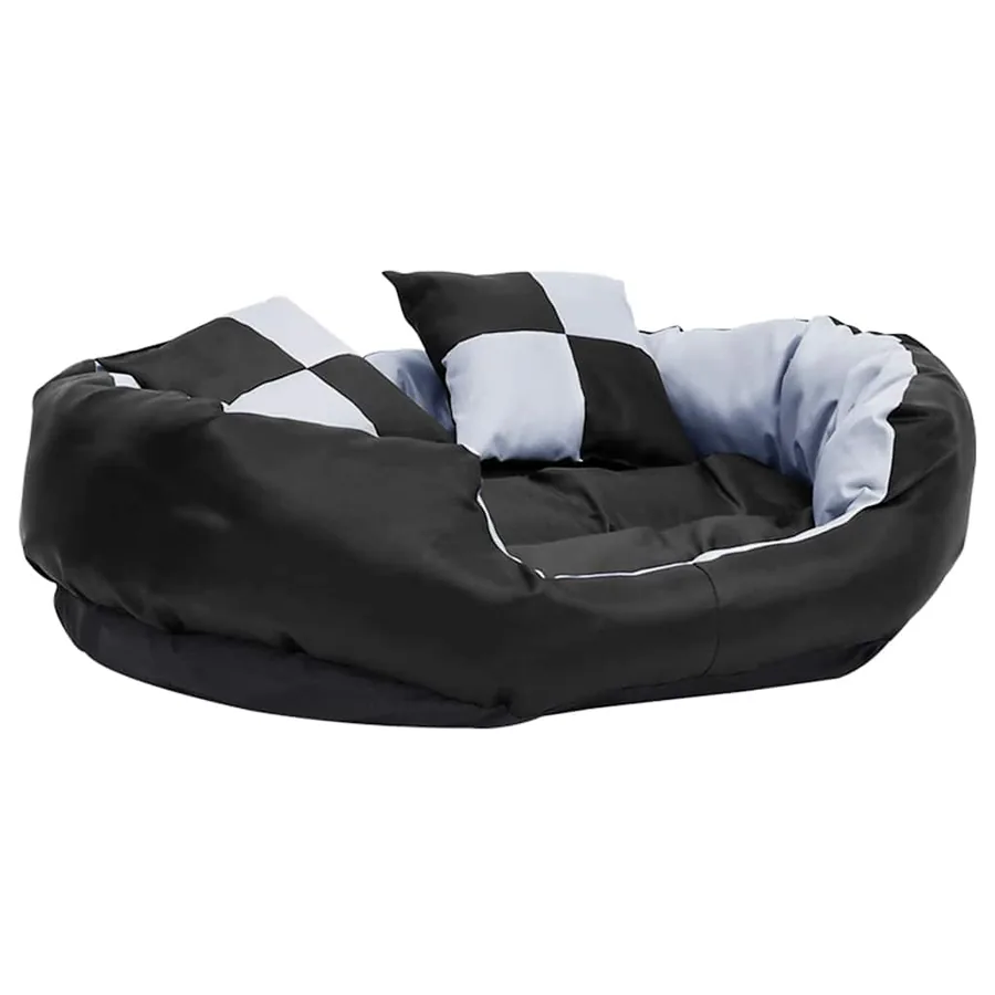 Coussin réversible lavable pour chien Gris et noir 85x70x20 cm - 6