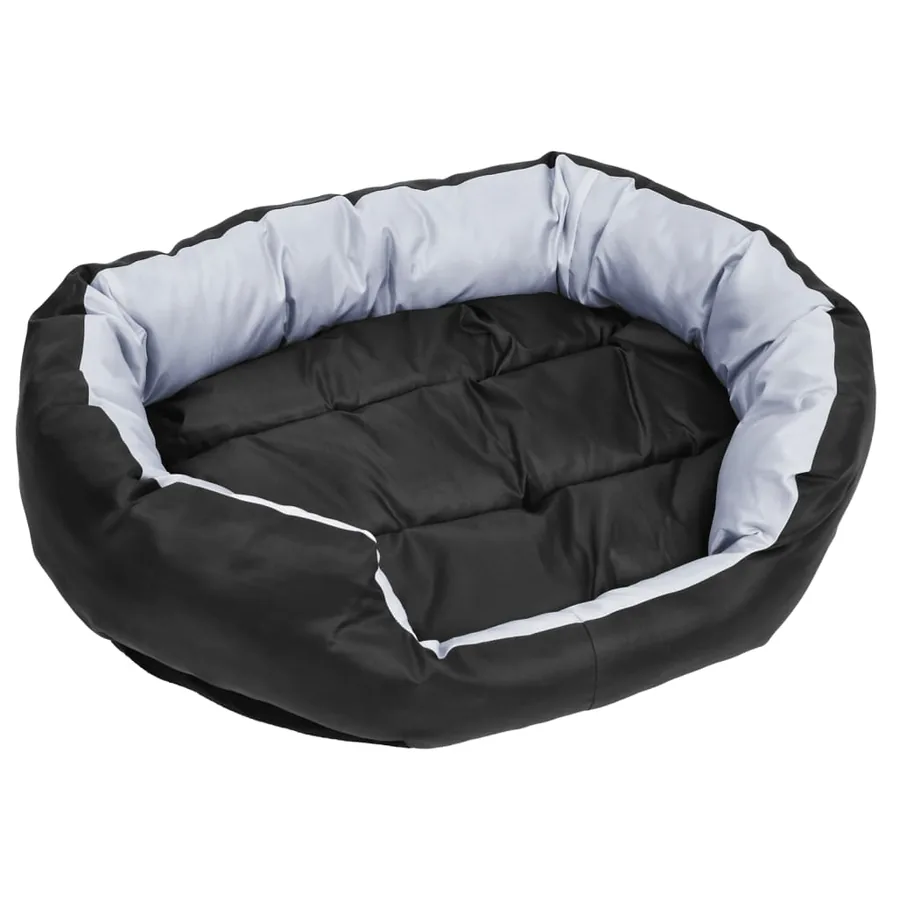 Coussin réversible lavable pour chien Gris et noir 85x70x20 cm - 7