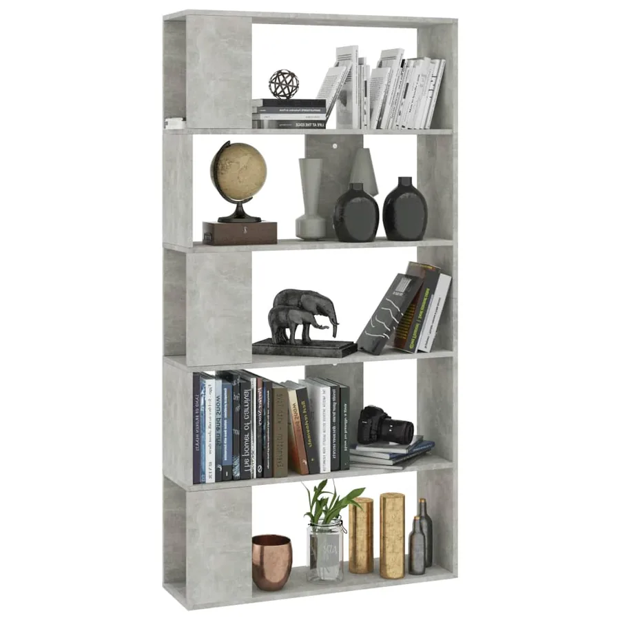 Bibliothèque/Séparateur de pièce Gris béton Bois d’ingénierie - 3