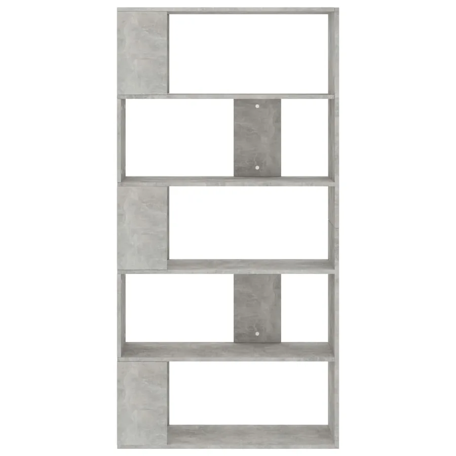Bibliothèque/Séparateur de pièce Gris béton Bois d’ingénierie - 5