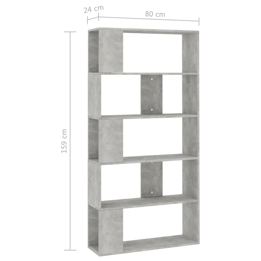 Bibliothèque/Séparateur de pièce Gris béton Bois d’ingénierie - 7