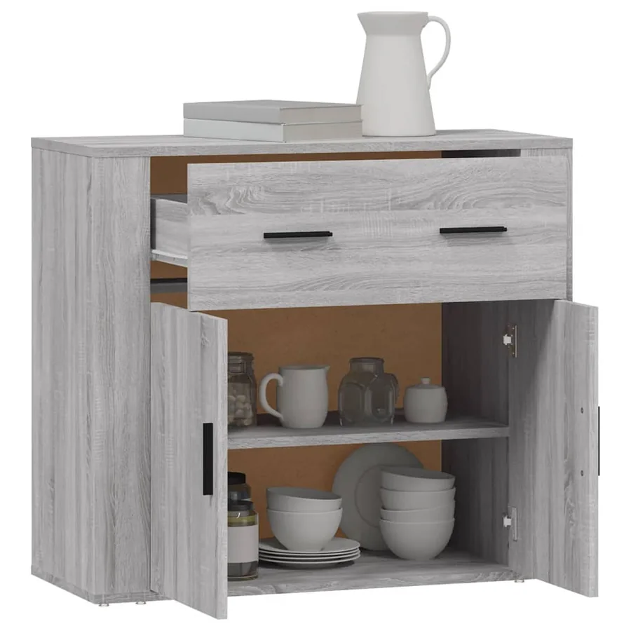 Buffet Sonoma gris 80x33x70 cm Bois d'ingénierie - 8