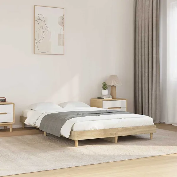 Cadre de lit sans matelas chêne sonoma 120x200 cm