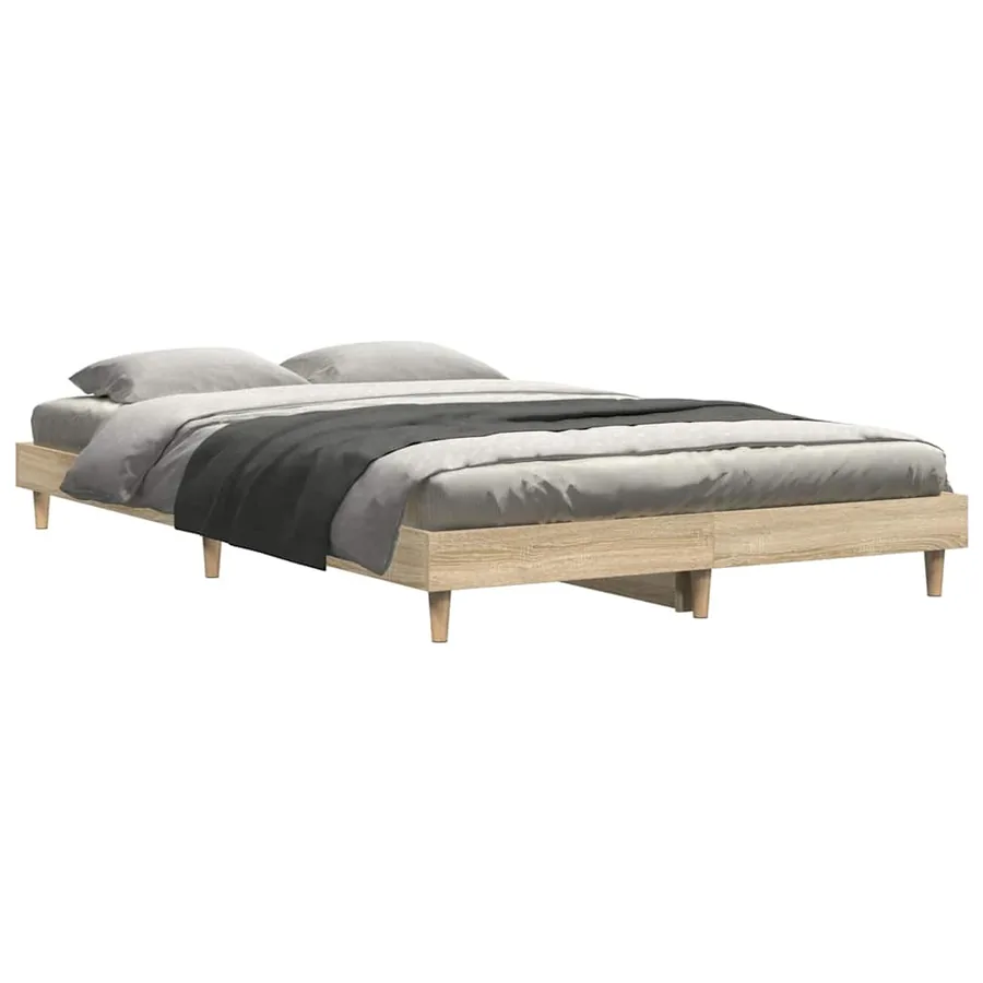 Cadre de lit sans matelas chêne sonoma 120x200 cm - 2
