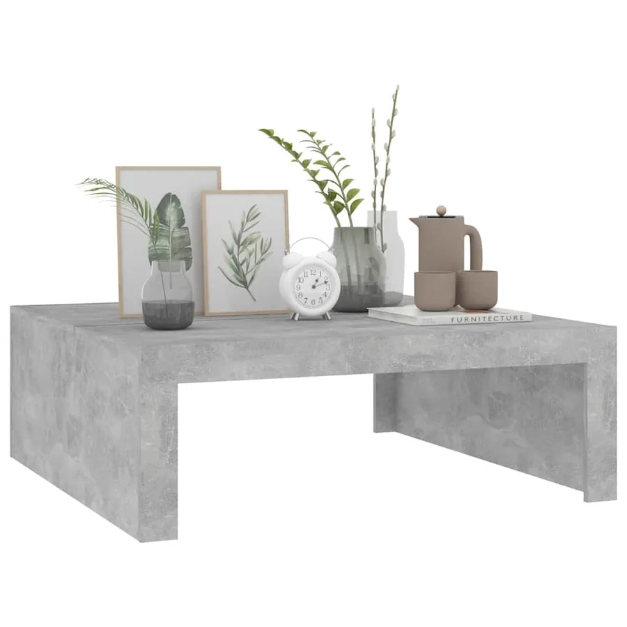 Table basse gris béton 100x100x35 cm bois d'ingénierie - 4