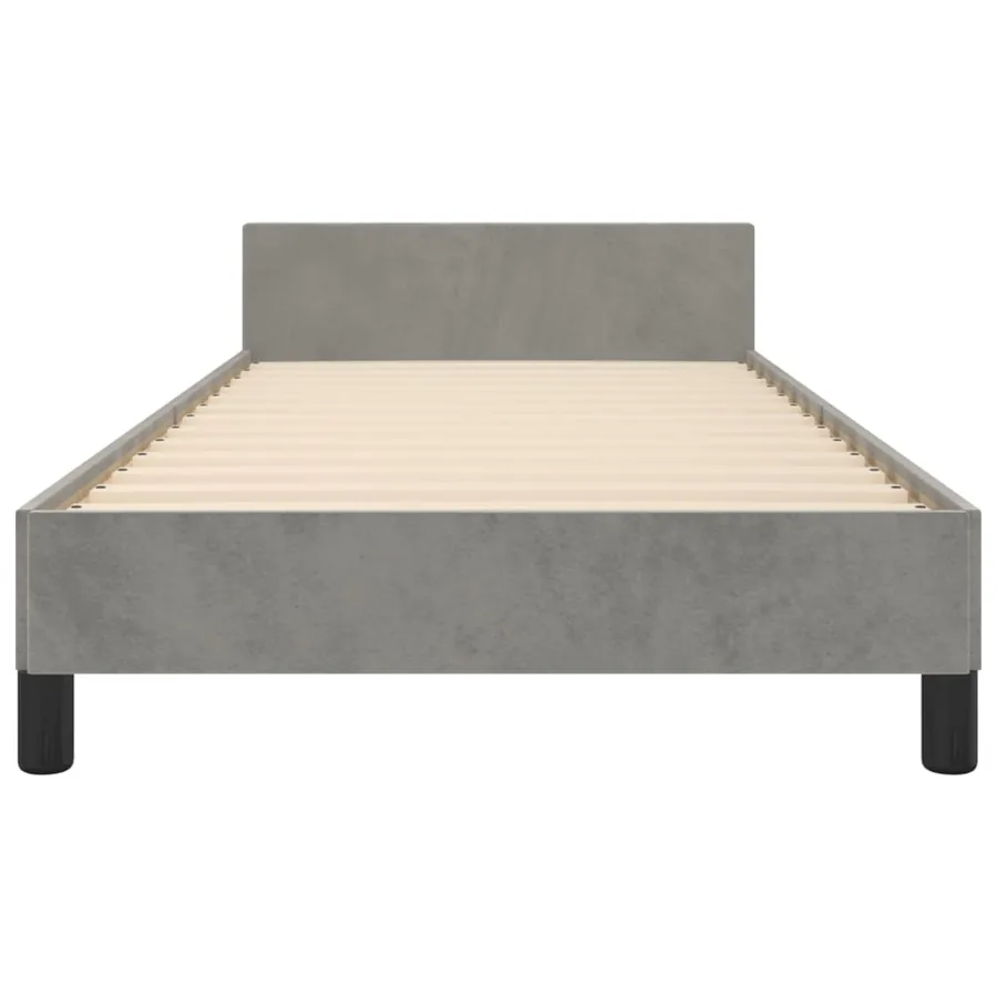 Cadre de lit sans matelas gris clair 80x200 cm velours - 6