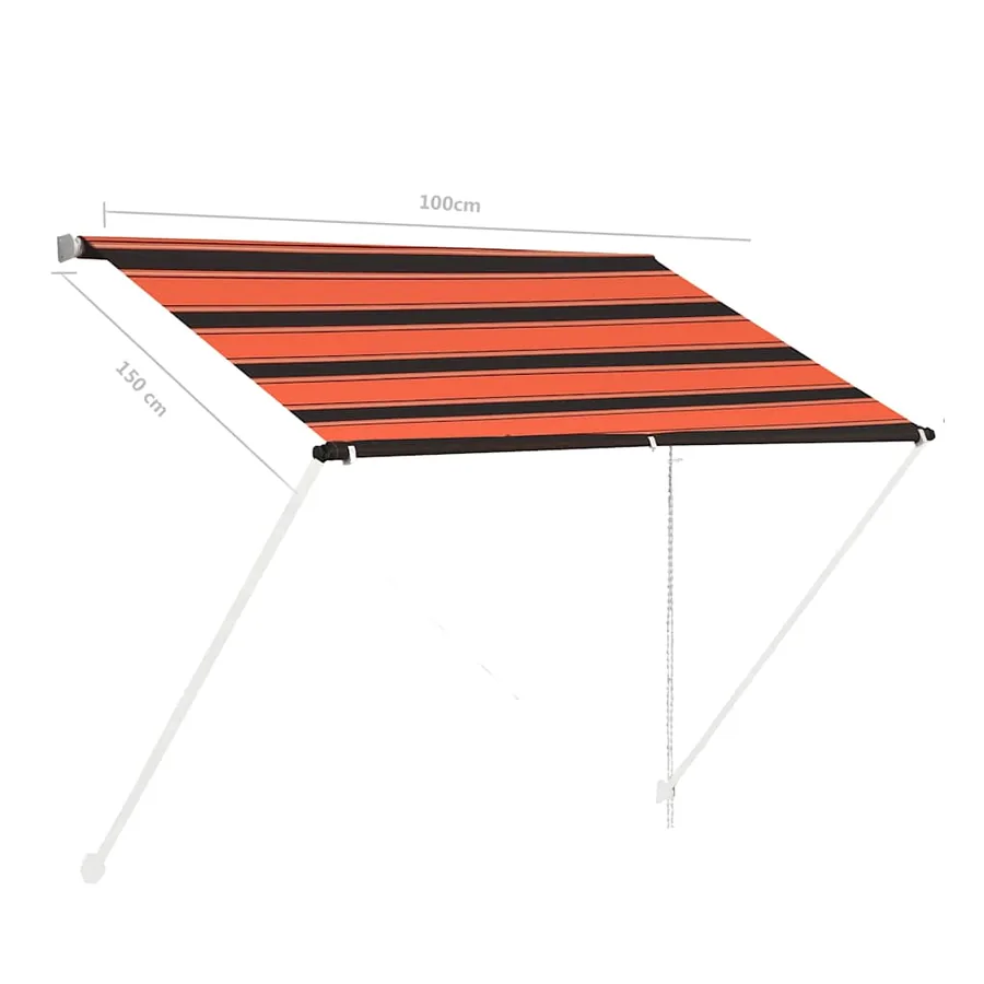 Auvent rétractable 100x150 cm Orange et marron - 7