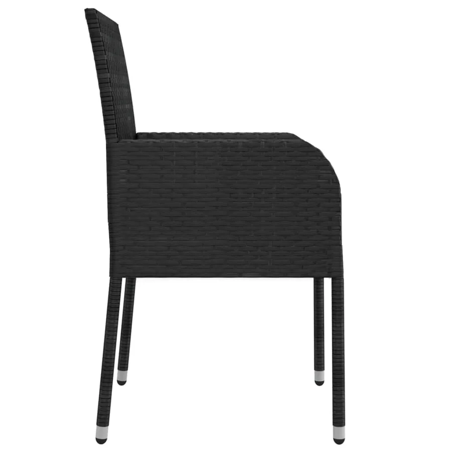 Ensemble à manger de jardin avec coussins 3 pcs Noir - 6
