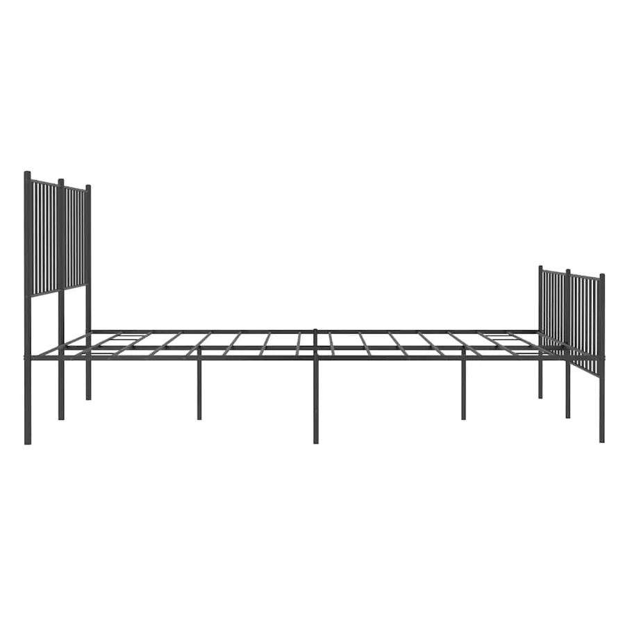 Cadre de lit métal sans matelas avec pied de lit noir 135x190cm - 7