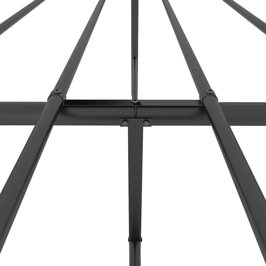 Cadre de lit métal sans matelas avec pied de lit noir 135x190cm - 9