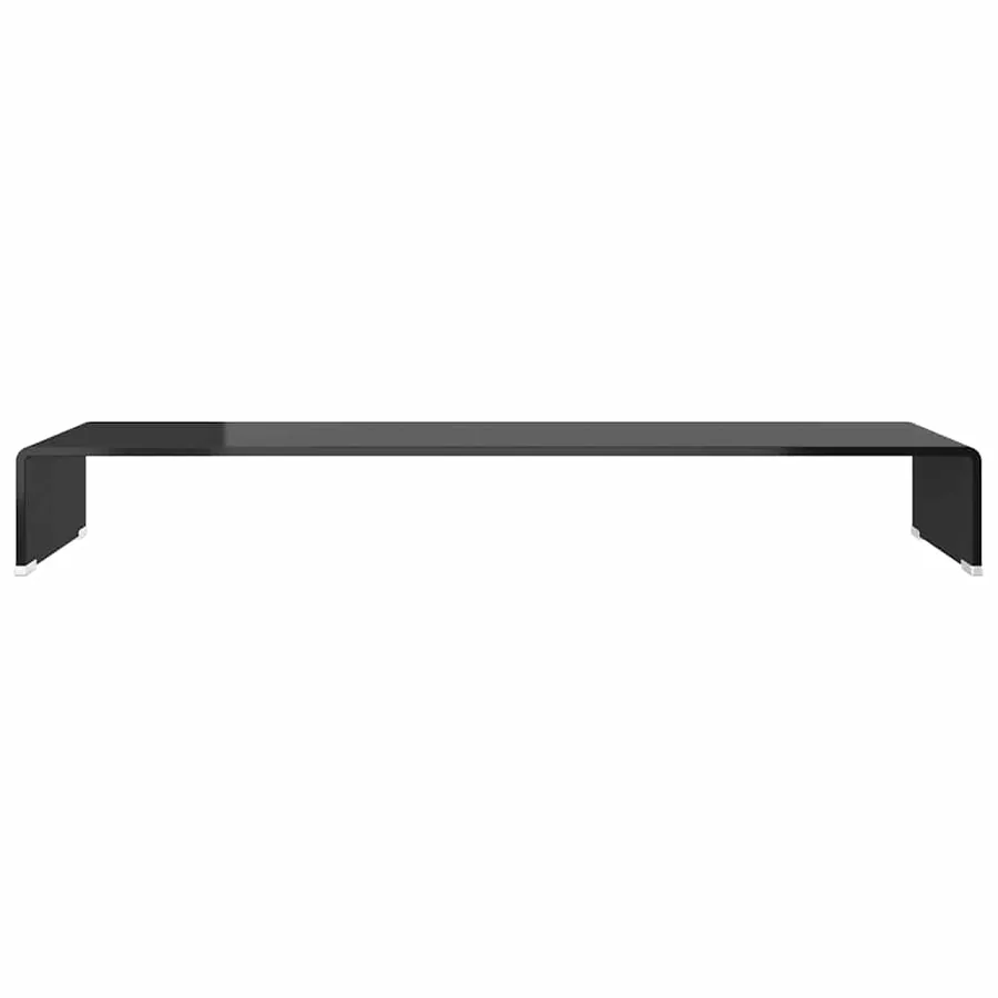 Meuble TV/support pour moniteur 100x30x13 cm verre noir - 3