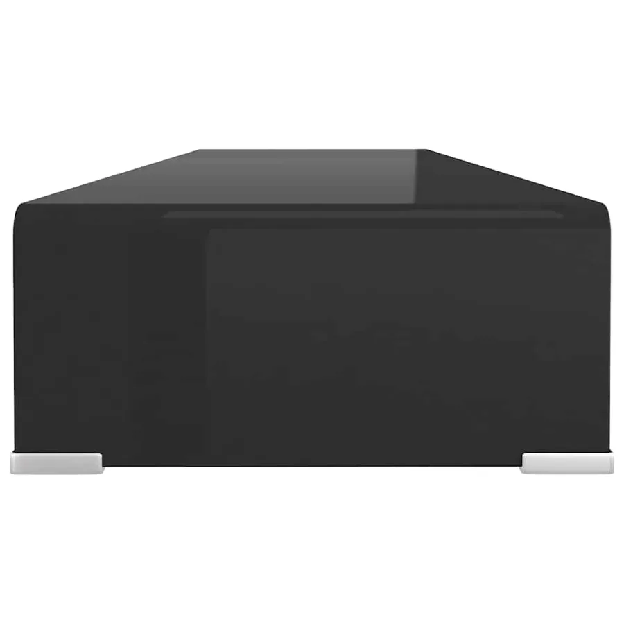 Meuble TV/support pour moniteur 100x30x13 cm verre noir - 4