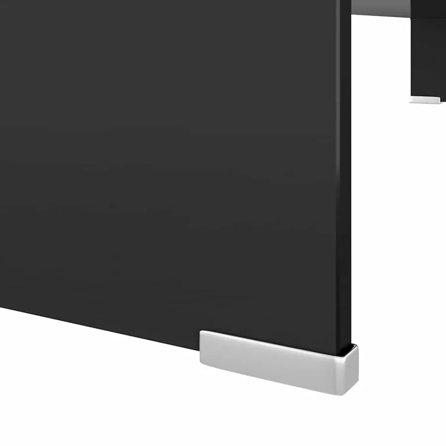 Meuble TV/support pour moniteur 100x30x13 cm verre noir - 5