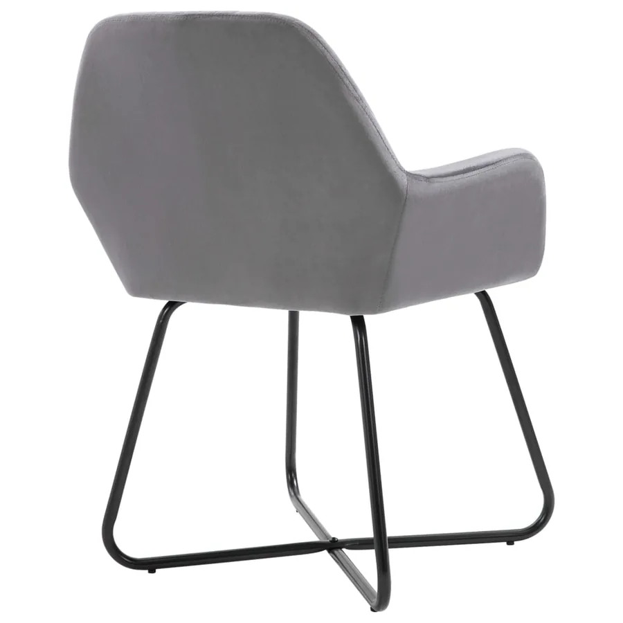Chaises à manger lot de 2 gris velours - 5