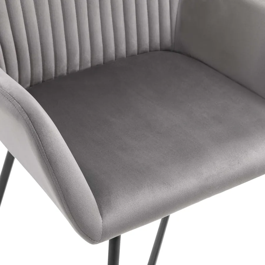 Chaises à manger lot de 2 gris velours - 6