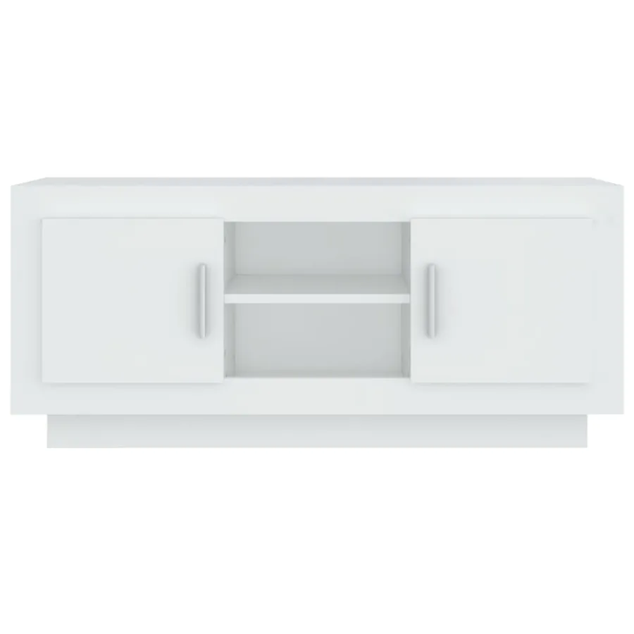 Meuble TV blanc 102x35x45 cm bois d'ingénierie - 5